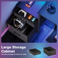 thumbnail image 5 of 55 Inch Reversible Gaming Desk with Power Outlets and LED Light, Office Desk with File Cabinet & Drawer, Computer Desk with Keyboard Tray and Full Monitor Riser and PC Stand, Study Table, Black, 5 of 9