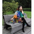 thumbnail image 2 of Soft Fleece Ruana Blanket Wrap Cozy Shawl Color Block Rainbow, 2 of 4