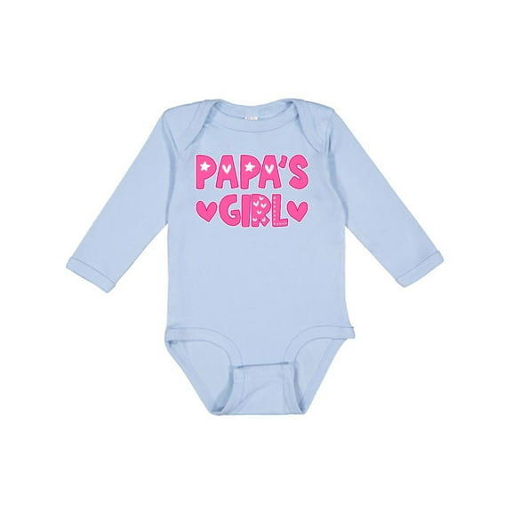Inktastic Papa's Girl Girls Long Sleeve Baby Bodysuit