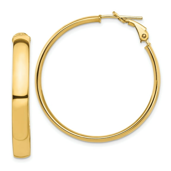 Primal Gold 14 Karat Yellow Gold 5mm Omega Back Hoop Earrings