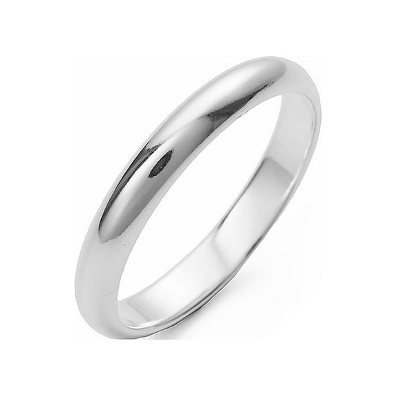 Womens Classic 3mm Sterling Silver Wedding Band, Ring Size 9