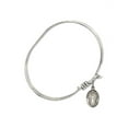 thumbnail image 2 of 5 3/4 inch Oval Eye Hook Bangle Bracelet w/ Our Lady of Peace in Sterling Silver, 2 of 3