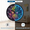 thumbnail image 5 of Voice Activated Clock with Glow Light 12 Inch Large Silent Wall Clock Battery Operated for Home Decor Pineapple with Sunglasses, 5 of 8