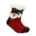 thumbnail image 3 of GILIGEGE Women'S Sherpa Lined Cozy Thermal Non-Skid Socks Christmas Slipper Socks for Women with Grippers Non Slip, Funny Santa Sherpa Lined Xams Slipper Socks for Family, 3 of 3