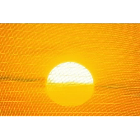 Sunset Reflection on Solar Panel, Artwork Print Wall Art By Detlev Van