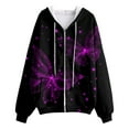 thumbnail image 4 of GEWSEY Women's Zip Up Hoodies Long Sleeve Pocket Drawstring Sweatshirts Fall Casual Outfits Jackets (Dark Purple, M), 4 of 7