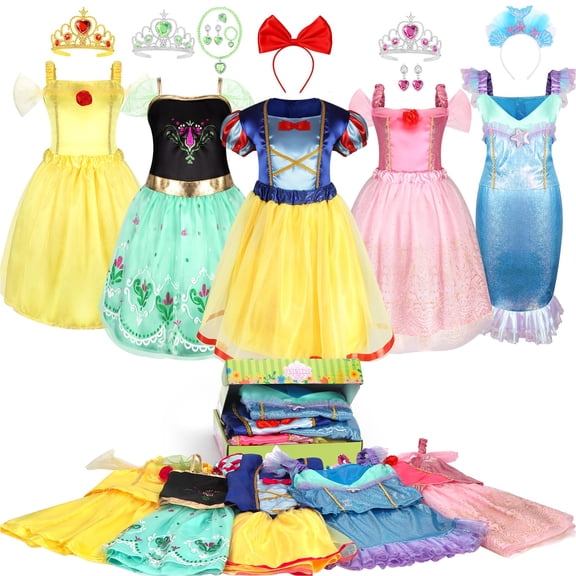 Ropa de vestir de princesa HAMSILY para niñas de 3 a 6 años con accesorios
