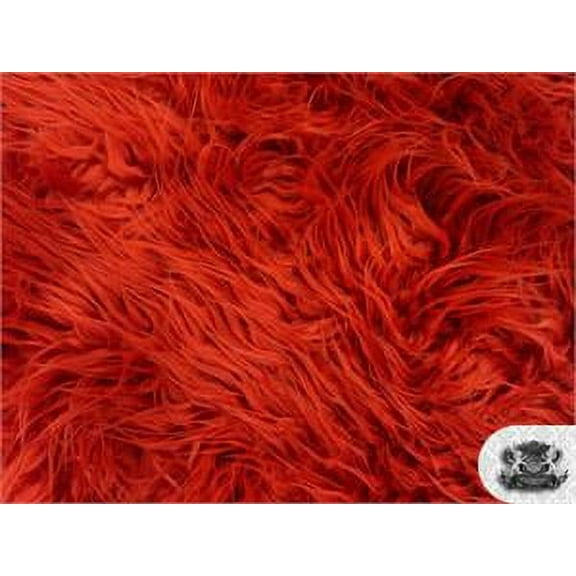 Faux Fake Fur Mongolian Fabric Sold by the Yard (ORANGE)