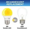 thumbnail image 6 of Simba Lighting LED Bug Non-Attracting A15 5W 40W Equivalent ETL Listed Bulbs 120V E26 Base Amber Warm Light 4-Pack, 6 of 10