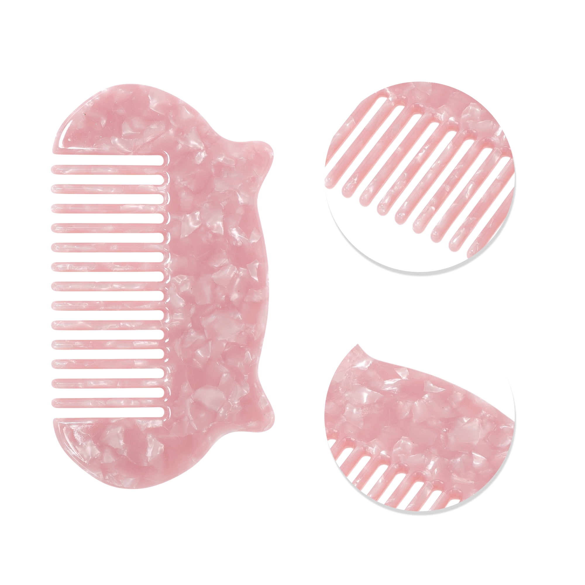 Unique Bargains 1 Pc Women Cat Ear Hair Comb for All Hair Types Cherry Blossom Pink