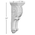 thumbnail image 2 of Ekena Millwork 5 7/8"W x 7 7/8"D x 20"H Hamilton Corbel, 2 of 20