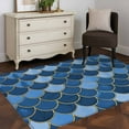 thumbnail image 4 of Blue Fish Scales Area&nbsp;Rug 3x5ft Ombre Fish Tail Abstract Art Vintage Non-Slip&nbsp;Washable Square&nbsp;Rugs Soft Felt Indoor Floor Mat for Bedroom Kitchen Living Room Bathroom, 4 of 9