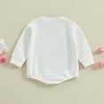 thumbnail image 3 of Bagilaanoe Newborn Baby Girl Easter Romper Sweatshirt Long Sleeve Bodysuits Letter Embroidery Pullover 3M 6M 12M 18M Infant Casual Tee Tops, 3 of 8
