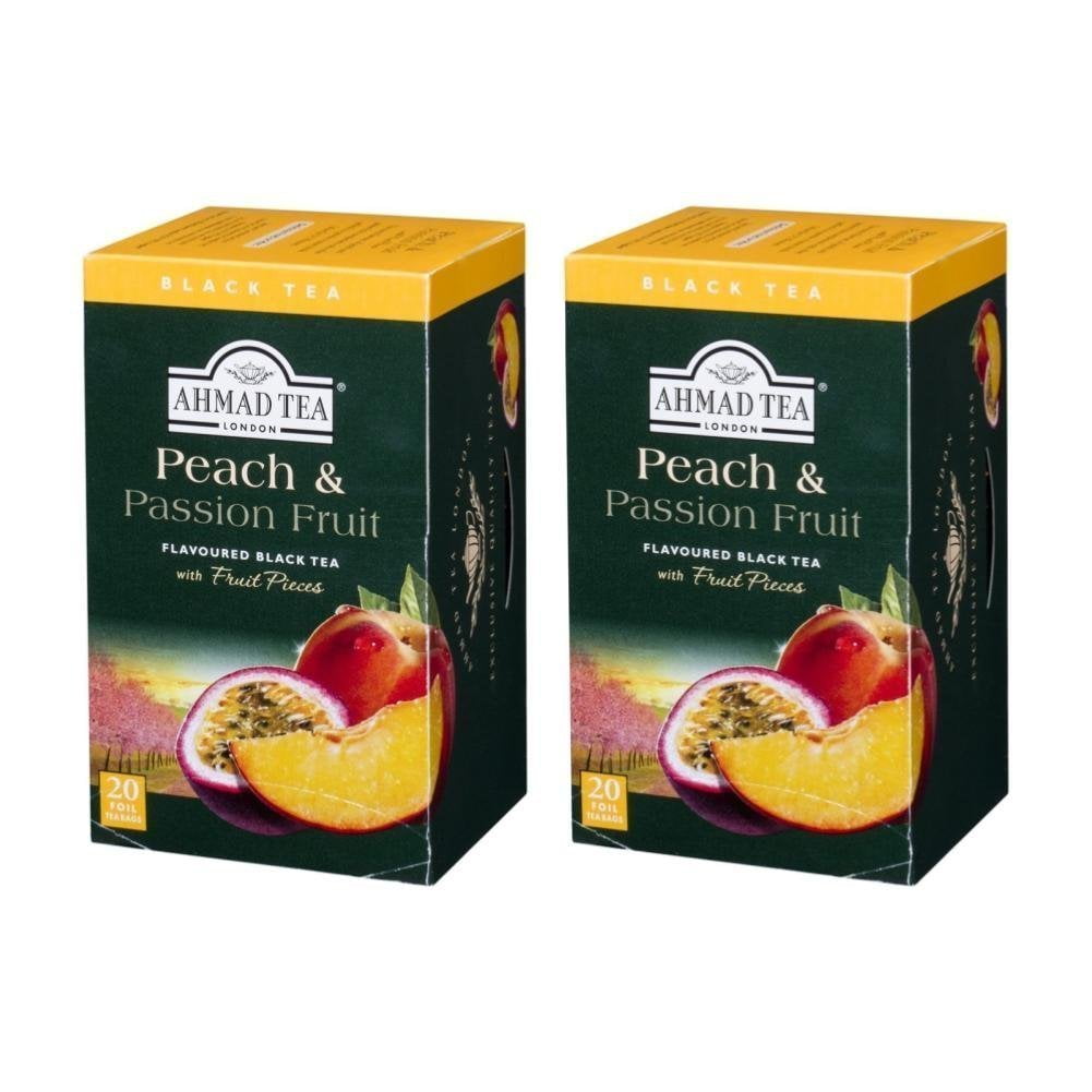 JAF TEA - Peach Black Tea - 6 Boxes, 120 Tea Bags (20 each), Hot or Iced Tea