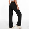 thumbnail image 5 of Iyufng Womens Leggings Slightly Flared Solid Color Yoga Pants Casual Fitness Pants with Pockets, 5 of 9