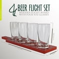 thumbnail image 2 of Beer Flight Glasses Set with Dark Wooden Flight Paddle - Beer Sampler Kit, 2 of 2