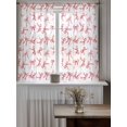 thumbnail image 4 of Pink Bow Ribbon Tier Curtains 45 Inch Length, Sheer Curtains for Bedroom Living Room Window Vintage Modern Art Bowknot Rod Pocket Voile Drapes Kitchen Curtains Small Half Window 27.5"x45" 2 Panels, 4 of 6