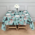 thumbnail image 3 of Blue Christmas Santa and Snowman Pattern Square Tablecloth,Waterproof Square Table Cover,Wipeable Spillproof Washable Table Cover for Home Kitchen Party Decor 42"X42"(107x107cm), 3 of 6