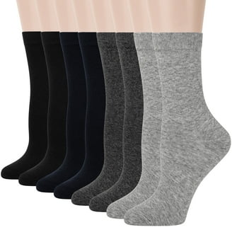 Martha Stewart Women's Marled Butter Crew Socks - 2-Pack, Black/Silver Grey, One Size Fits Most