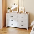 thumbnail image 3 of S-HOME Modern Eco-Friendly White Steel 6 Drawer Dresser with Waterproof Finish Glide Drawers - Storage Solution for Small Spaces and Bedrooms, 3 of 16