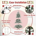 thumbnail image 7 of GVN 6ft Snow Flocked Artificial Christmas Trees with Cool White LED Lights, Xmas Decoration Tree for Indoor, Outdoor, Holiday Decor, White, Green, 7 of 7