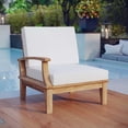 thumbnail image 2 of Modway Marina Wood Outdoor Teak Left-Facing Chair in Natural/White, 2 of 5