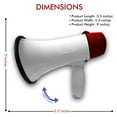 thumbnail image 2 of Technical Pro Lightweight Portable White and Red Megaphone Bullhorn 300M Range with Strap, Siren, and Volume Control, Compact Design, 20 Watts Good for Trainers, Soccer, Football, Baseball, Coaches, Kids, Teachers, 2 of 5