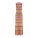thumbnail image 4 of VISgogo - Vestido largo de punto para mujer, cuello redondo, sin mangas, rayas coloridas, vestidos de punto para verano VISgogo  moda, 4 of 8