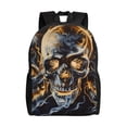 thumbnail image 1 of Adobk Fiery Skull Trio Print Water-Resistant Backpack for Work Travel College Durable Laptop Compartment Adjustable Straps, 1 of 8