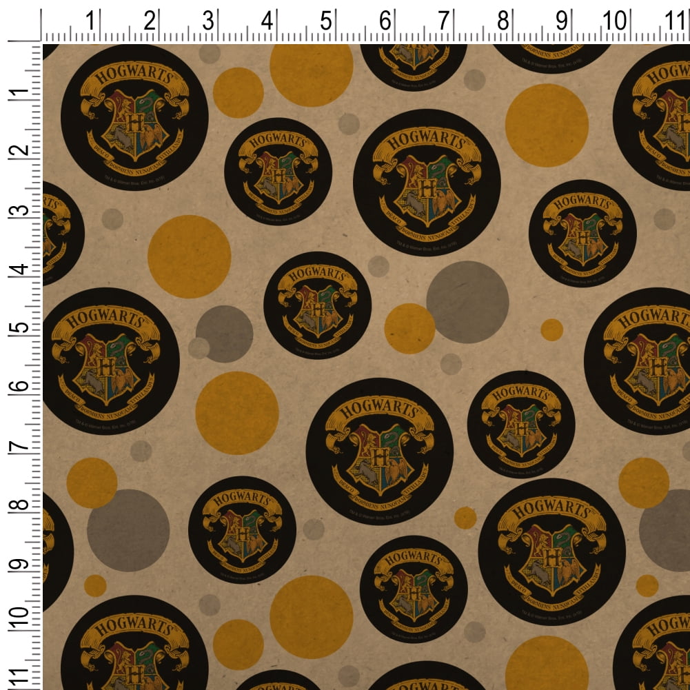 Harry Potter Ilustrated Hogwart's Crest Premium Kraft Gift Wrap Wrapping Paper Roll
