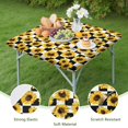 thumbnail image 4 of Black White Checker Sunflower Pattern Square Fitted Tablecloth with Elastic Edge,Square Table Cover,Washable Elastic Table Cover for Home Kitchen Party Decor 34"x34", 4 of 6