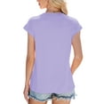 thumbnail image 2 of TEMOFON Womens Cap Sleeve Tops Plain Pleated T-shirts Casual Loose Tank Top Solid Color Basic T-shirts, 2 of 6