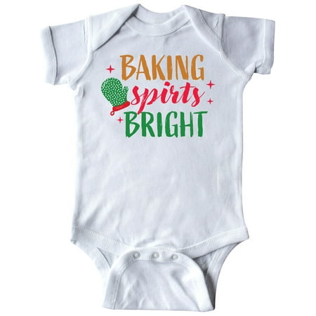 

Inktastic Christmas Baking Spirits Bright with Green Oven Mit Gift Baby Boy or Baby Girl Bodysuit