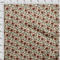 thumbnail image 4 of oneOone Georgette Viscose Red Fabric Floral Fabric For Sewing Printed Craft Fabric By The Yard 42 Inch Wide, 4 of 5
