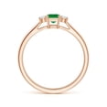 thumbnail image 2 of Angara Natural 0.2 Ct. Emerald with Diamond Stackable Ring in 14K Rose Gold for Women (Ring Size: 3), 2 of 8