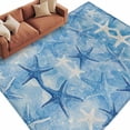 thumbnail image 2 of Starfish Area Rug 6x9 FT, Non Slip Living Room Throw Carpet, Blue White Coastal Ocean Watercolor Washable Soft Large Floor Carpet Non-Shedding Rug for Bedroom Dining Room Play Room, 2 of 9
