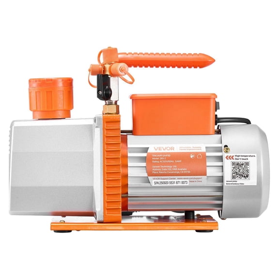 7 CFM 3/4 HP Two Stage Rotary Vane AC Vacuum Pump for HVAC R134a R22 R410a R1234YF R32 Refrigerants 4 Pole Motor Automotive AC Maintenance Degassing Oil Containing Resins