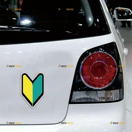 Wakaba Leaf Car Magnet New Driver JDM Shoshinsha Mark Magnetic Sticker Decal - 2 Pack Reflective 5" - for Auto Truck Van Reusable Waterproof