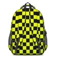 thumbnail image 3 of Yellow and Black Checkered Pattern Backpack for School, Cute School Bag with Adjustable Shoulder Straps and Padded Back, 16.9"x12.6"x5.9", 3 of 5