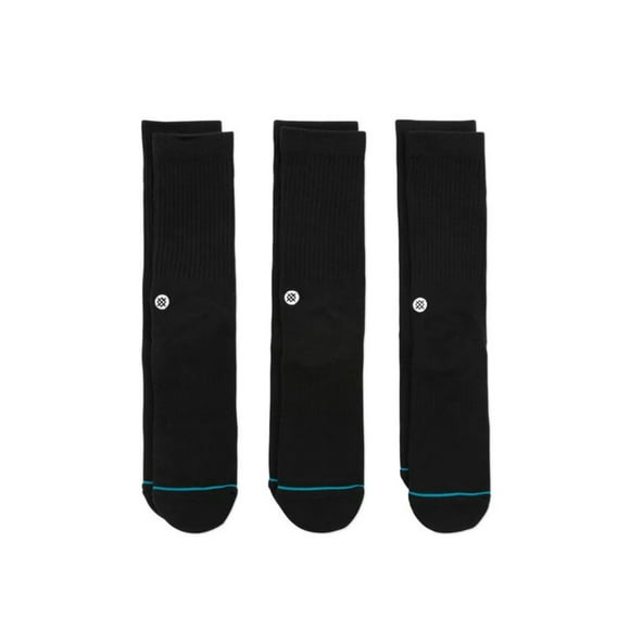 Stance Mens Unisex Icon 3 Pack Casual Mid Cushion Crew Socks L Black (Black 19-3911Tcx)