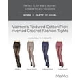 thumbnail image 2 of MeMoi Women's Textured Cotton Rich Inverted Crochet Fashion Tights - Womens - Female (M-L, Cloud Burst), 2 of 12