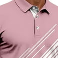 thumbnail image 4 of Men's Golf Polo Shirt, Moisture-Wicking Quick Dry, Short Sleeve Printed Pink, 4 of 5