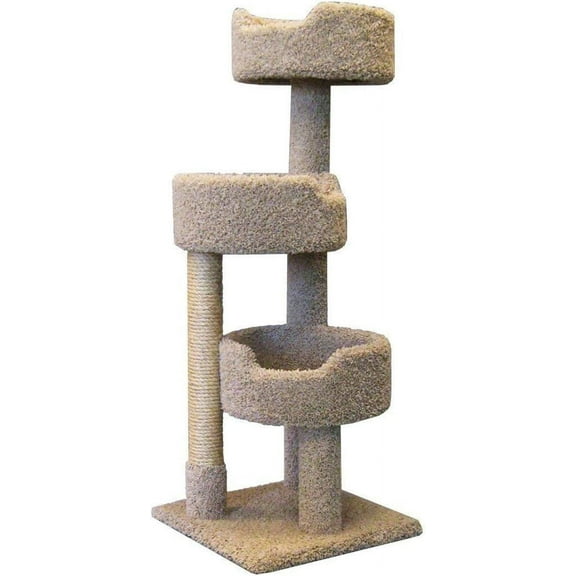 Deluxe Cat Tower with spacious cat perches and scratching post for Large Cats