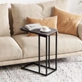 thumbnail image 4 of C Shaped End Table with Metal Frame - Modern Slim Sofa Side Table for Living Room, Grey, 4 of 9