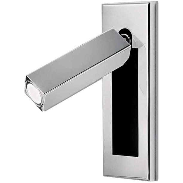 Luz de lectura nórdica minimalista montada en la pared Luz de lectura de pared LED rectangular integrada Aplique de pared de 3 W Aplique de pared para dormitorio de hotel junto a la cama con interruptor, luz cálida Sailing Electrónica