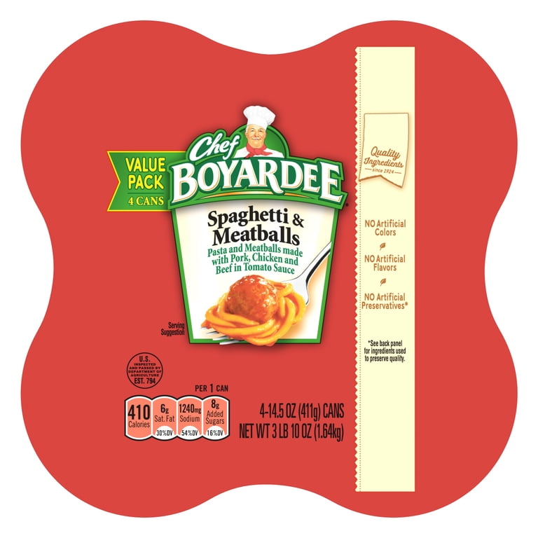 Chef Boyardee Spaghetti & Meatballs in Tomato Sauce, 14.5 oz can