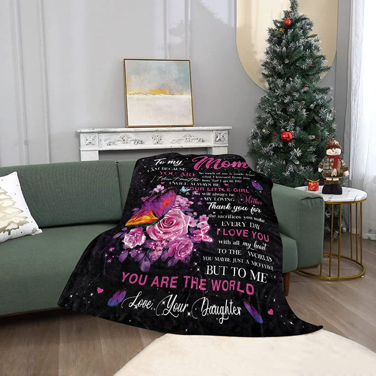 Gifts for Mom, Mom Gifts, Mom Birthday Gifts, Christmas Blanket Gifts for  Mom from Daughter, Mom Gifts from Son, I Love You Mom Blanket, Soft Flower