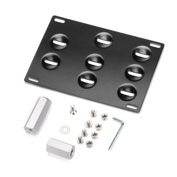 YIUIY Universal Front Bumper Tow Hook License Plate Mount Bracket Holder for Most Car