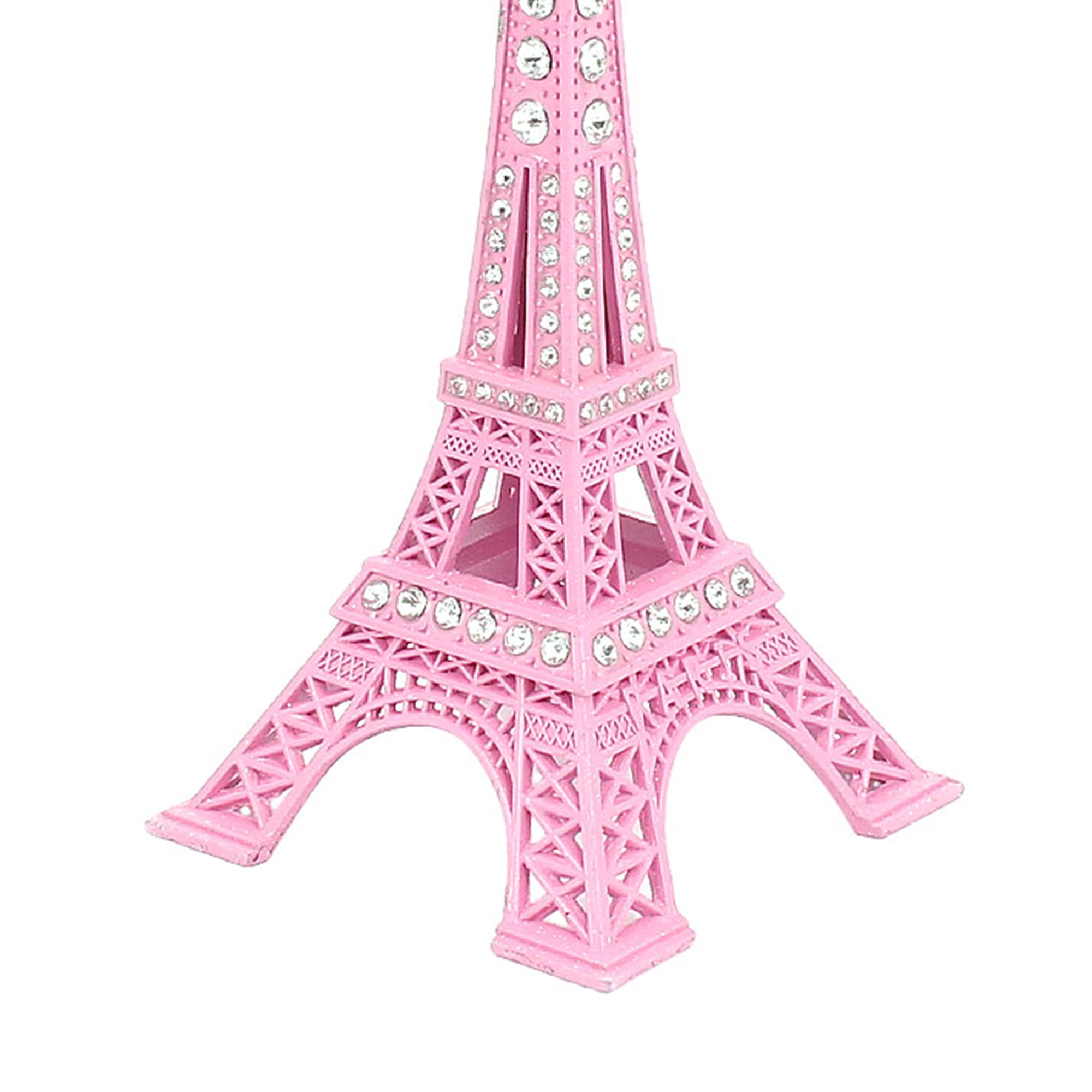 Unique Bargains 5.1 Inch Pink Rhinestone Eiffel Tower Decor Statue Decorations
