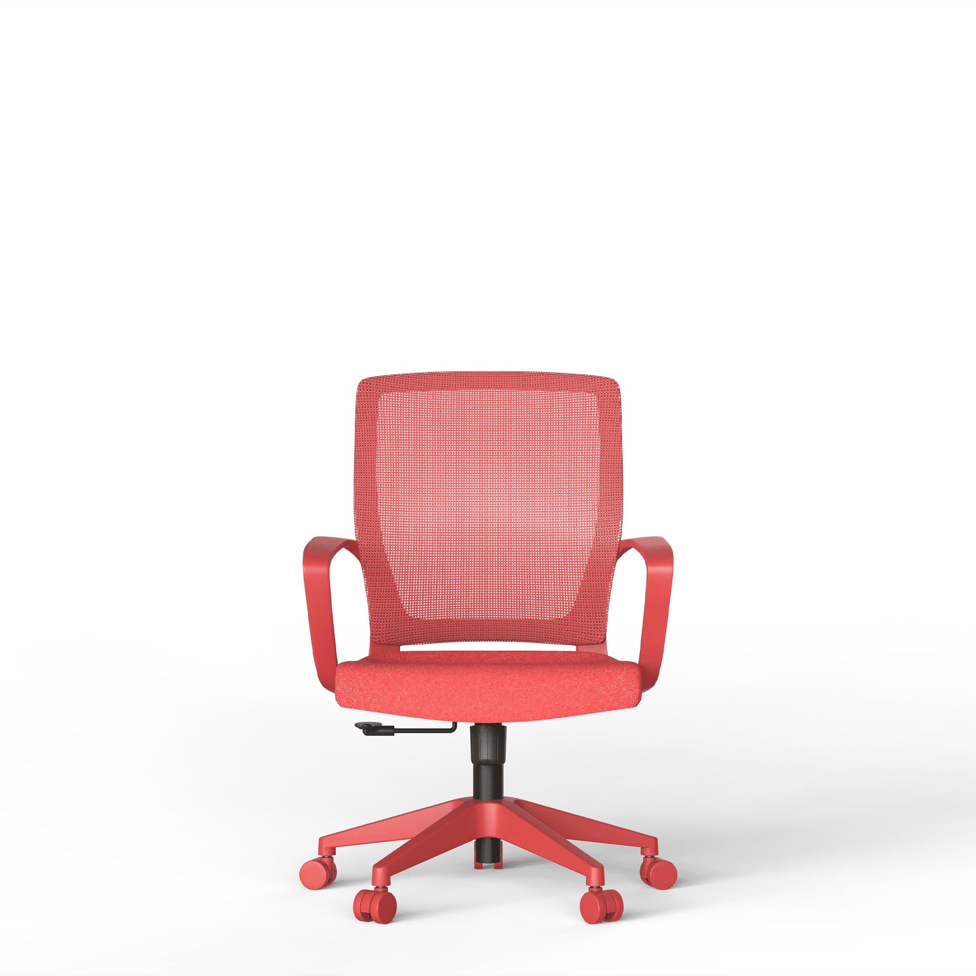 Homy Casa Ergonomic Mesh Office Chair, Adjustable Height Swivel Task Chair with Fixed Arms, 350 lb, Red